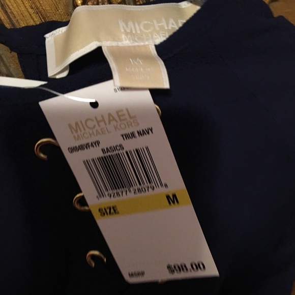 Michael Kors navy long sleeve blouse - Picture 4 of 5